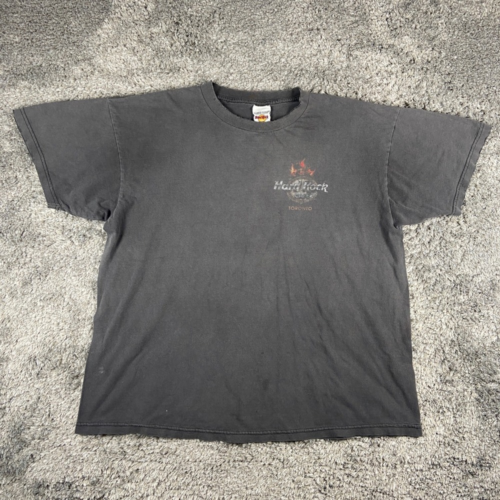 Vintage Hard Rock Cafe Shirt Mens XL Grey‎ Toronto Distressed Graphic Tee USA